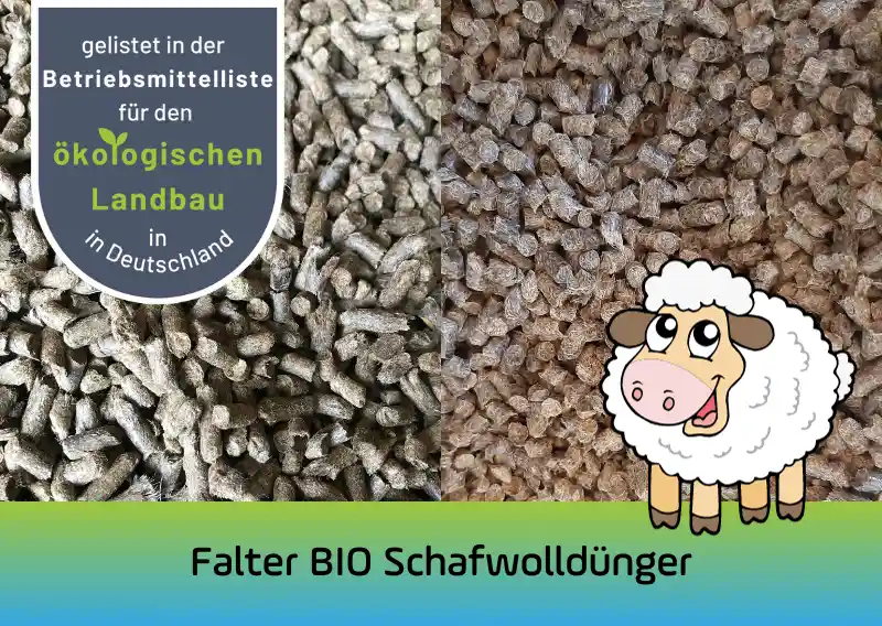 Falter BIO Schafwolldünger: Gelistet in der Betriebsmittelliste für den ökologischen Landbau in Deutschland.